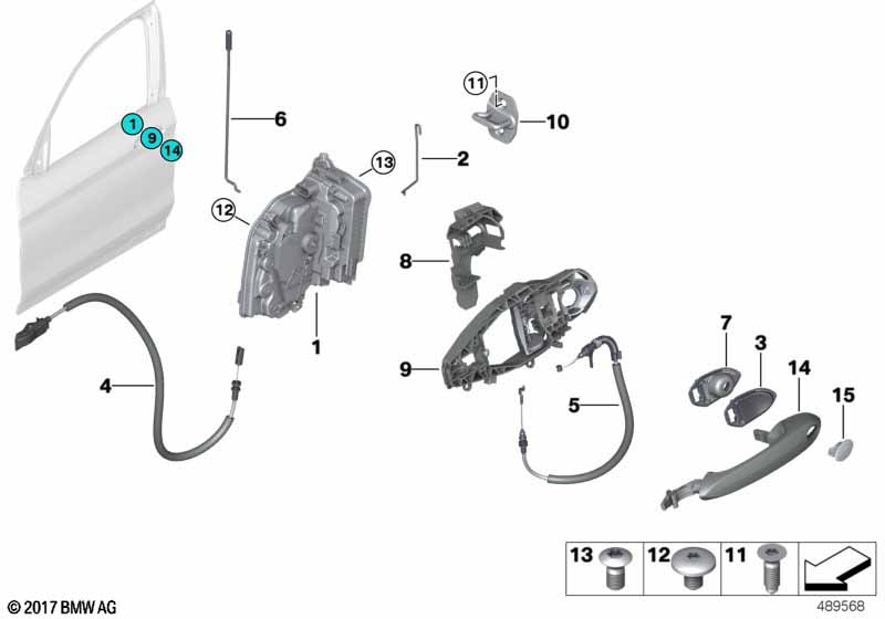 Genuine BMW 51218492065 G01 G02 Door Handle, Painted, Exterior Left GLACIERSILBER (Inc. X3 30i & X4) | ML Performance UK Car Parts