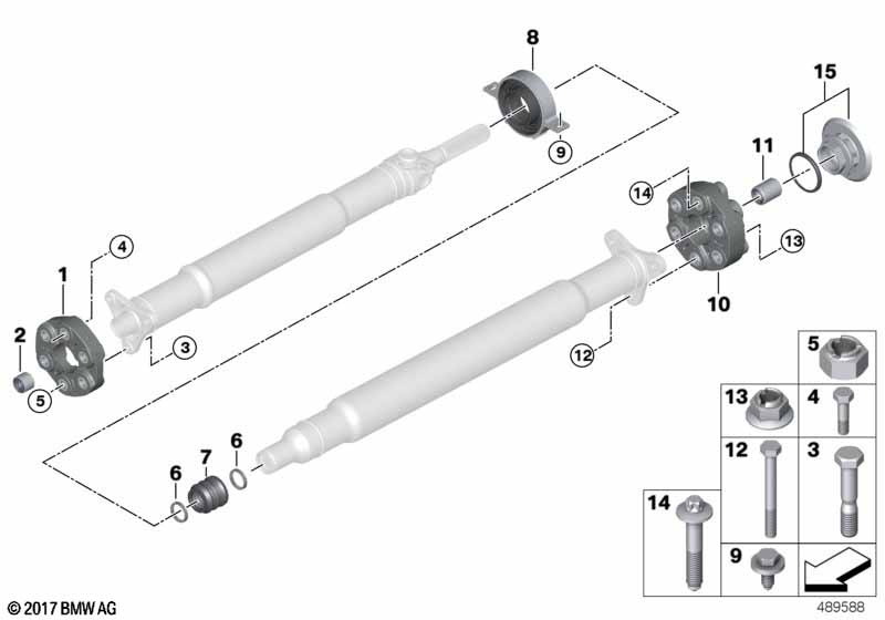 Drive shaft, single components, 4-wheel