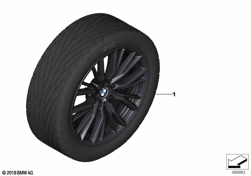 Genuine BMW 36112459543 G20 G21 Rdc Tire/Wheel Set, Summer, Black Matt M PERFORMANCE (Inc. 330i, 318d & 320dX) | ML Performance UK Car Parts