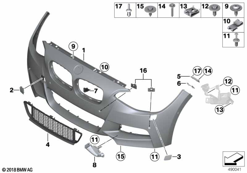 Genuine BMW 51118058096 F22 F23 Trim Cover, Bumper, Primed, Front (Inc. M235iX, 230i & M240i) | ML Performance EU Car Parts