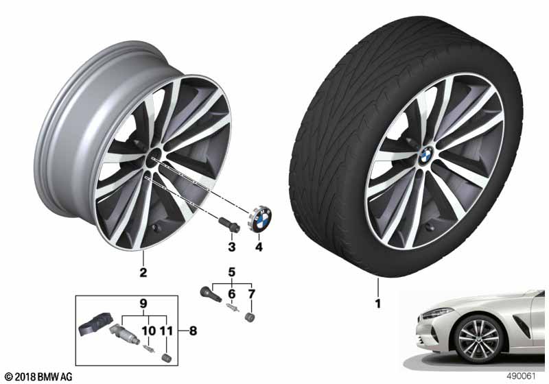 Genuine BMW 36116884202 G15 G16 G14 Disk Wheel, Light Alloy, In Orbitgrey 8JX19 ET:26 (Inc. 840i, M850iX & 840iX) | ML Performance UK Car Parts