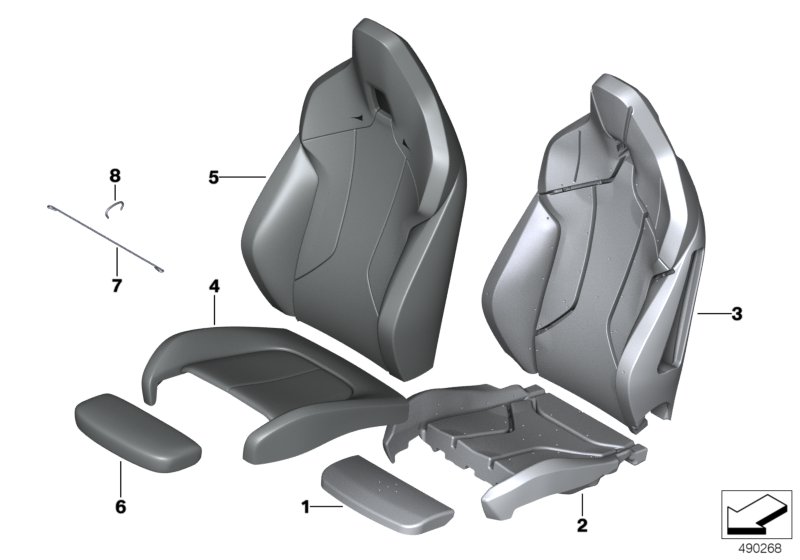 Genuine BMW 52107451359 F40 Sports Seat Upholstery Parts (Inc. M135iX, 118d & 116d) | ML Performance UK Car Parts