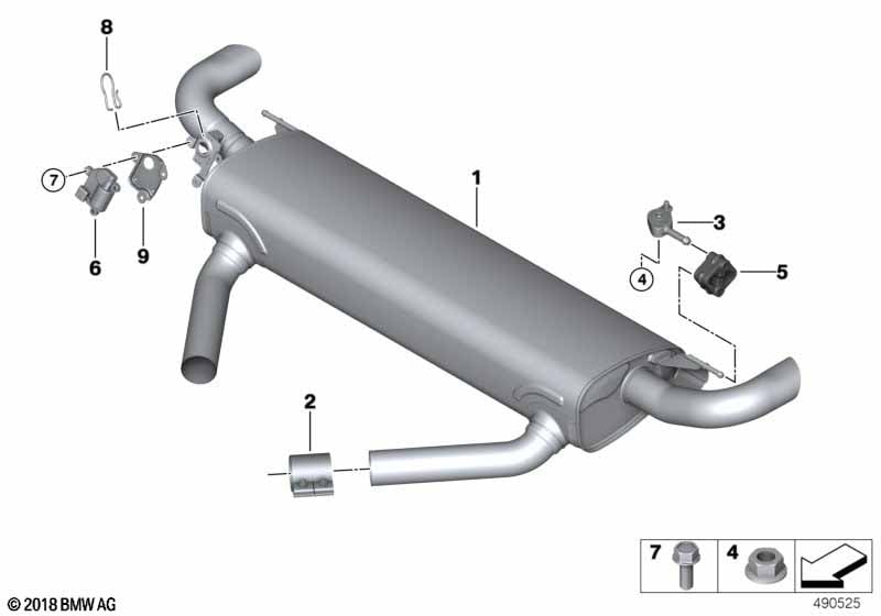 Genuine BMW 18307935446 G05 G06 Rear Muffler With Exhaust Flap (Inc. X5 40iX & X6 40iX) | ML Performance UK Car Parts