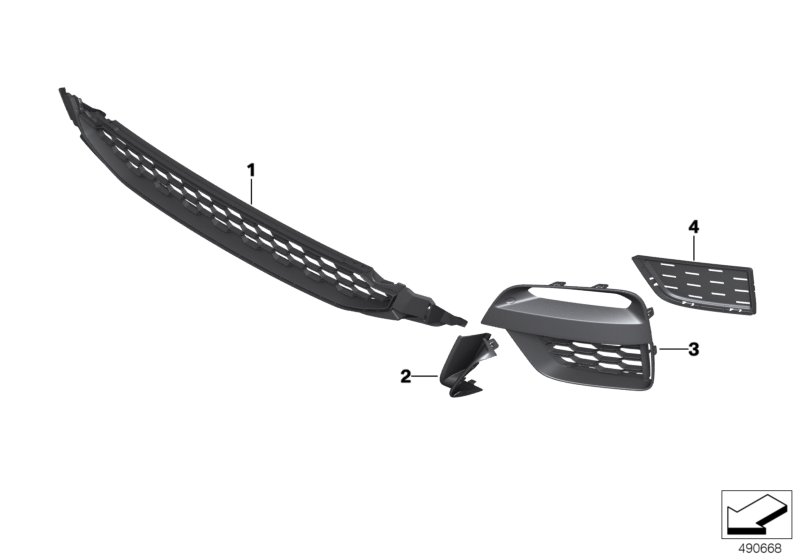 Genuine BMW 51118072781 G01 G02 Grill, Air Intake, Center M SPORT X ACC (Inc. X4 20iX & X3) | ML Performance UK Car Parts