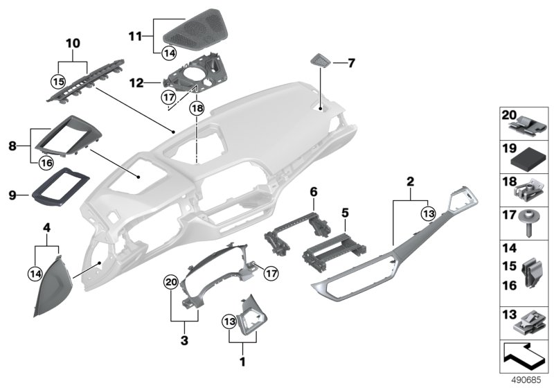 Genuine BMW 51456848194 G20 G21 Dashboard Trim, Maple, Front Passenger Left hand drive (Inc. 318d, 330i & 320i 1.6) | ML Performance US Car Parts