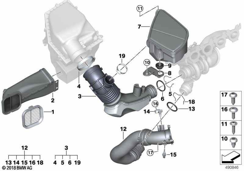Genuine BMW 13718635093 G06 G02 G05 Intake Duct (Inc. X4 20iX, X6 30iX & X7 40iX) | ML Performance UK Car Parts