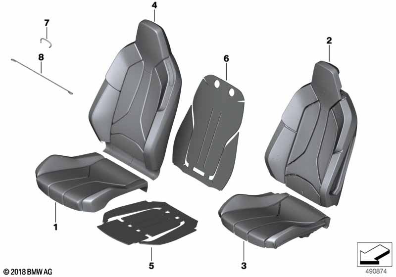 Genuine BMW 52107492095 I15 Cover, Sport Seat, Fabric/Leather, Left E-COPPER (Inc. i8) | ML Performance EU Car Parts