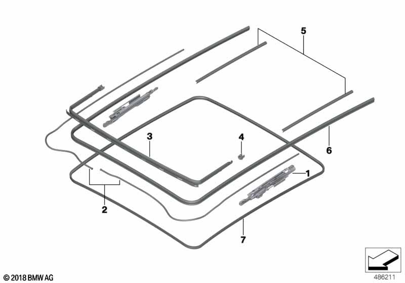 Genuine BMW 54107493151 G07 G01 Set Seal For Glass Slide Roof Panel Rear (Inc. X3 20iX, X7 M50iX & X7 M50dX) | ML Performance UK Car Parts