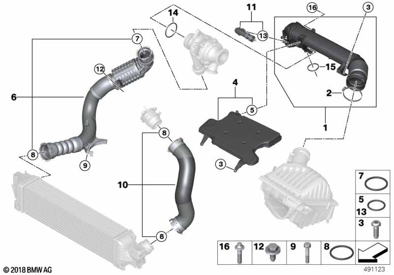 Genuine BMW 11618511338 F46 F55 F48 Charge Air Line (Inc. 116d, 216i & X1 20d) | ML Performance UK Car Parts
