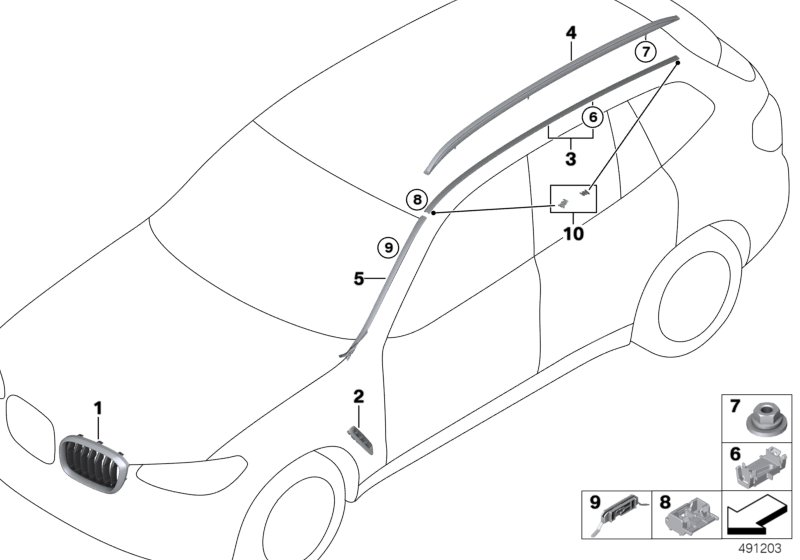 Genuine BMW 51137483862 Roof Trim Strip Right (Inc. X4) | ML Performance US Car Parts