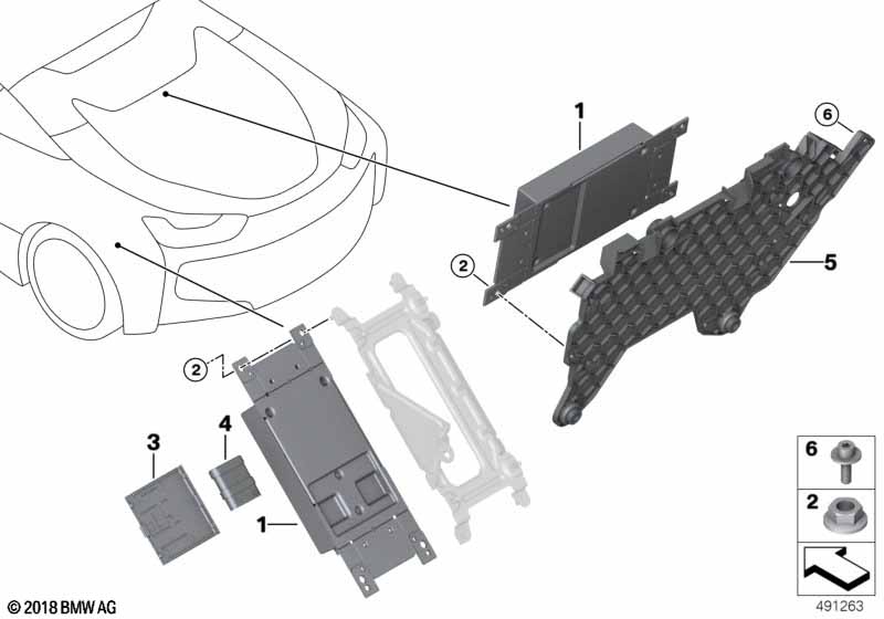 Genuine BMW 65156991992 I15 Holder For Telematics Control Unit ATM (Inc. i8) | ML Performance UK Car Parts