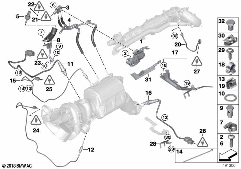 Diesel part.filter sens./mounting parts