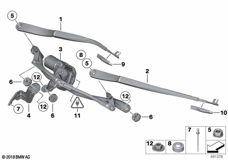 Sep.components window wiper syst. (RHD)