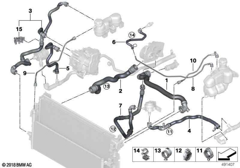 Genuine BMW 17127645520 F45 Coolant Hose, Supply Radiator cylinder head housing (Inc. 225xe & Cooper SE ALL4) | ML Performance UK Car Parts