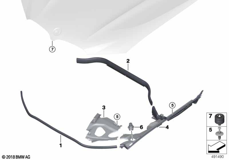 Genuine BMW 51767397486 G01 Rear Engine Hood Sealing (Inc. X4 20iX, X4 30iX & X3 20i 1.6) | ML Performance EU Car Parts