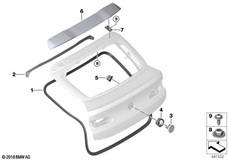 Genuine BMW 51628738201 Primed Rear Spoiler (Inc. X4 25dX, X4 M40iX & X4 M40dX) | ML Performance EU Car Parts