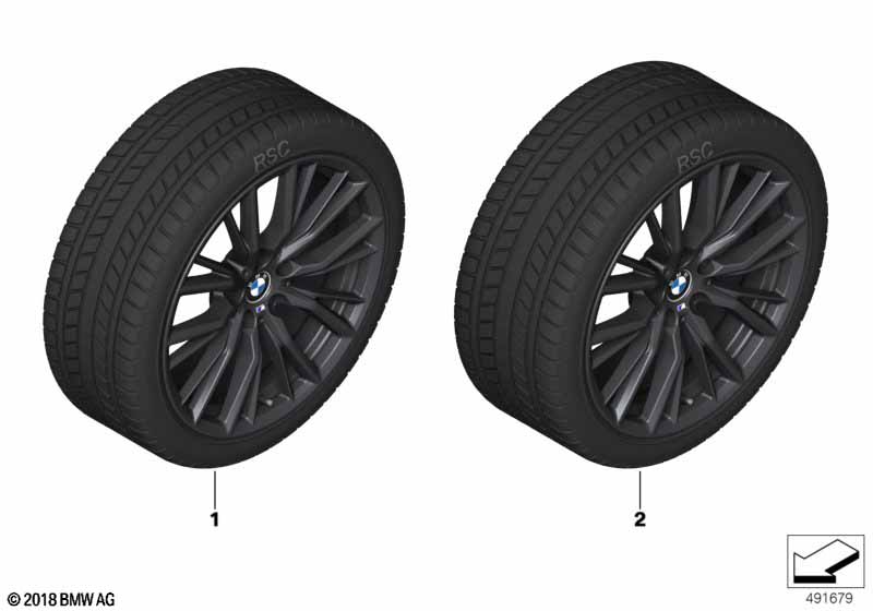 Genuine BMW 36112462648 G20 G21 Tpm Wheel With Tire Winter Black Matte 225/45R18 95V (Inc. 318d, 320dX & 320d) | ML Performance UK Car Parts