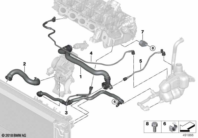 Cooling system coolant hoses