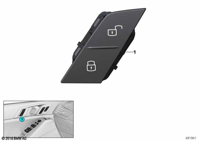Genuine BMW 61317950564 G16 G20 G21 Button, Central Locking System, Right (Inc. 320iX, X7 M50dX & X7 50iX) | ML Performance UK Car Parts