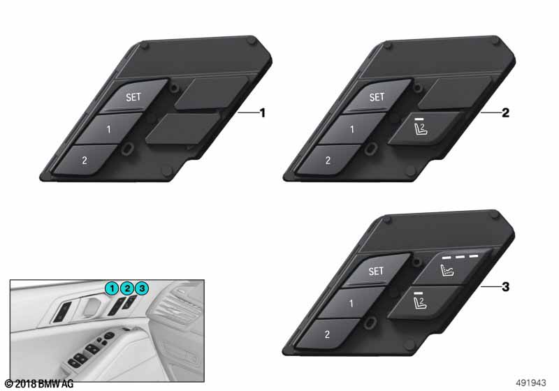 Genuine BMW 61319484675 G05 Operating Facility Seat Functions Left (Inc. X5 30dX, X5 40i & X5 40iX) | ML Performance UK Car Parts