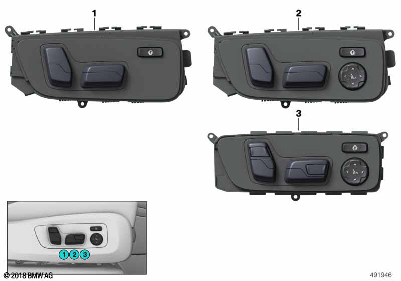 Genuine BMW 61316801484 G07 G05 G06 Seat Adjustment Switch, Right (Inc. X6 30iX, X6 30dX & X6 M50iX) | ML Performance EU Car Parts