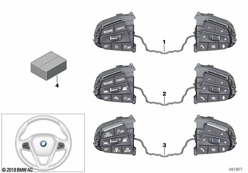 Genuine BMW 61319461239 G14 G06 G05 Switch, Multifunct. Steering Wheel (Inc. 840dX, X5 30dX & X6 30dX) | ML Performance UK Car Parts