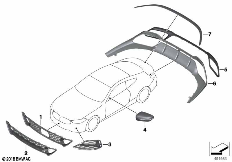 Genuine BMW 51128075837 G16 Trim Panel, Bumper, Rear, Bottom M CFK (Inc. 840dX, 840i & 840iX) | ML Performance UK Car Parts