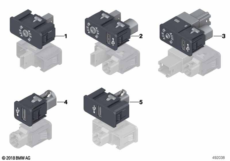 Genuine BMW 84109229246 F87 F56 F30 Usb/Aux-In Socket USB/AUX (Inc. Cooper, 420i & 114d) | ML Performance UK Car Parts