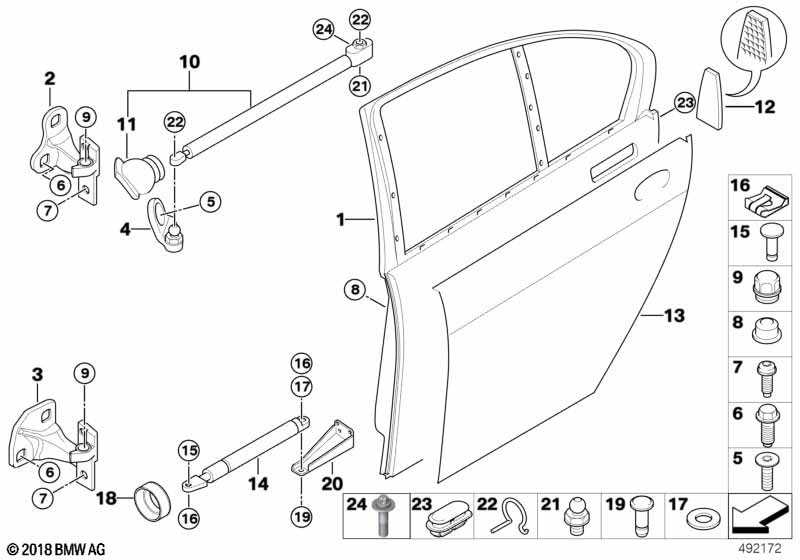 Genuine BMW 51227001005 E65 Door Brake, Rear Left (Inc. Alpina B7, 760i & 730d) | ML Performance UK Car Parts