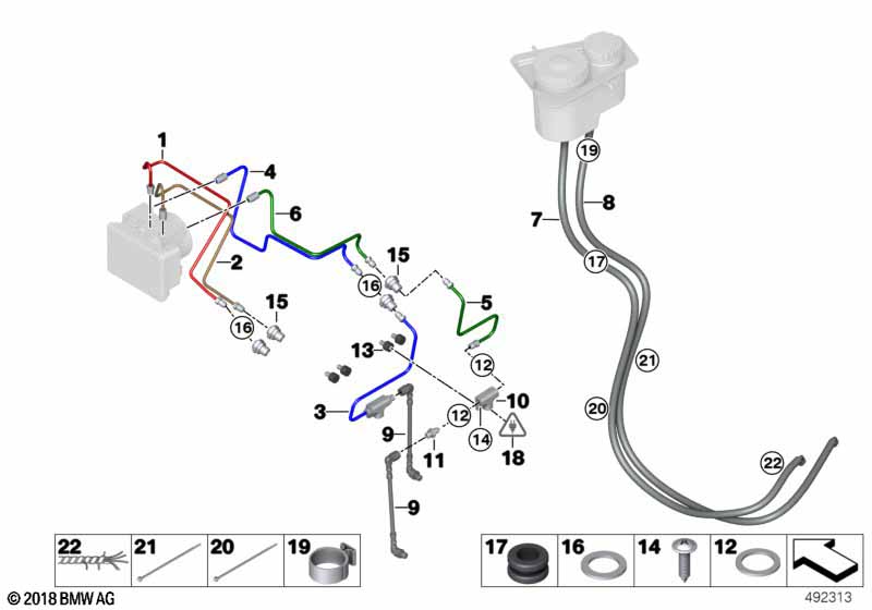 Genuine BMW 34308431127 Brake Pipe MASTER LH (Inc. M4 GT4) | ML Performance UK Car Parts