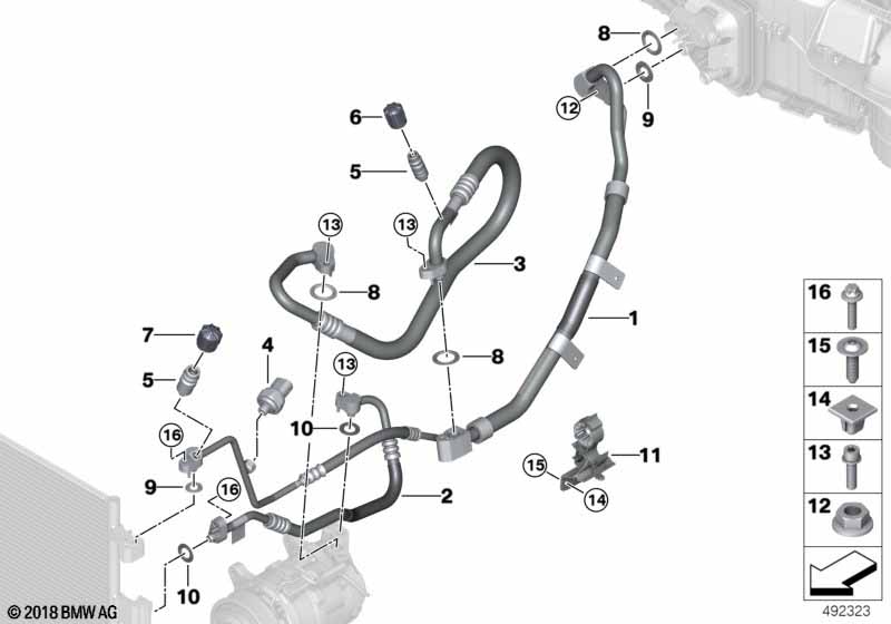 Genuine BMW 64539496579 G07 G05 G06 Refrigerant Line, Dual Line R1234YF (Inc. X7 30dX, X5 30dX & X6 30dX) | Duco Car Parts UK Car Parts