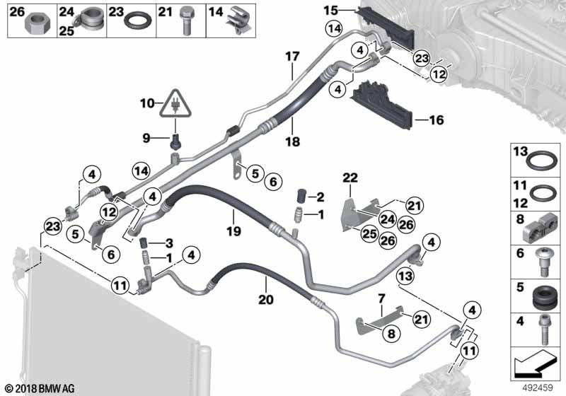 Genuine BMW 64539253595 Pressure Hose Assy R134A (Inc. 520i, 528iX & 528i) | Duco Car Parts UK Car Parts