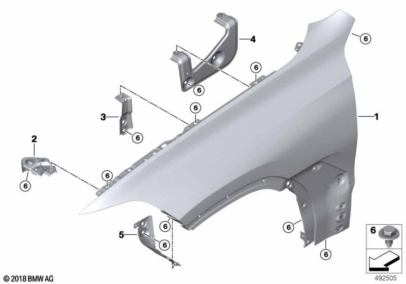 Genuine BMW 41007492366 G05 G06 Side Panel Bracket, Front Right 1 (Inc. X5 30dX, X6 M50iX & X6 30iX) | ML Performance UK Car Parts