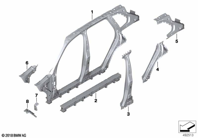 Genuine BMW 41007955061 G07 Reinforcement D-Pillar Inside Left (Inc. X7) | ML Performance EU Car Parts
