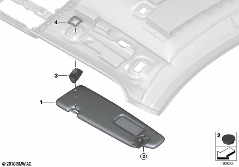 Genuine BMW 51168079801 G15 F92 F93 Left Sun Visor SCHWARZ (Inc. 840iX, M8 & M850iX) | ML Performance UK Car Parts