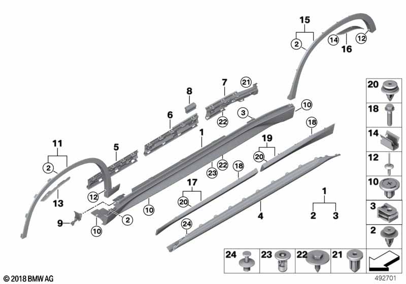 Genuine BMW 51778067687 Rocker Panel Trim, Primed, Left M | ML Performance EU Car Parts