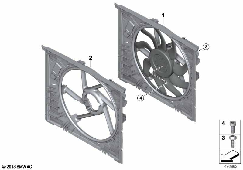 Genuine BMW 17428666819 Fan Housing With Fan 1000W | ML Performance EU Car Parts
