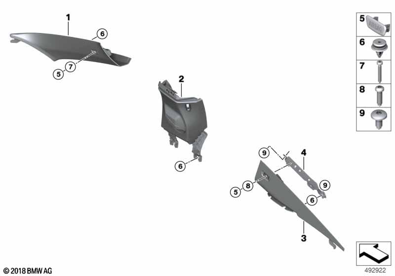 Genuine BMW 51437433498 F92 G15 Bracket, Column C Cover, Right (Inc. M850iX, 840i & 840iX) | ML Performance UK Car Parts