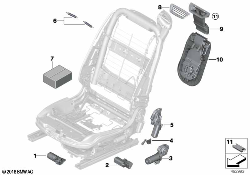 Seat, front, electrical and motors