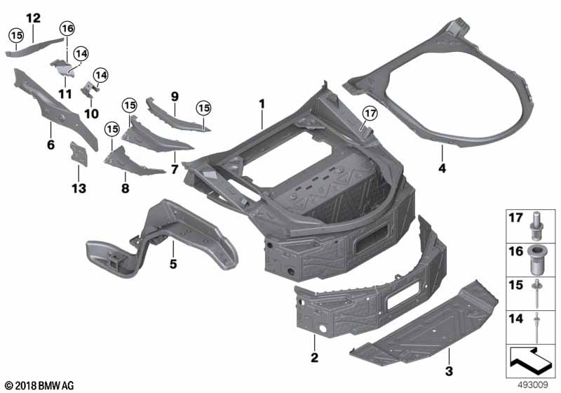Genuine BMW 41009465481 I15 Support, C-Pillar Trim Panel, Left (Inc. i8) | ML Performance UK Car Parts