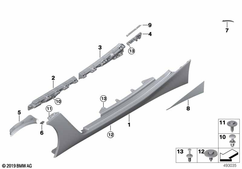 Genuine BMW 51777436825 G29 Support, Sill, Rear Left (Inc. Z4 20i, Z4 30i & Z4 M40i) | ML Performance EU Car Parts