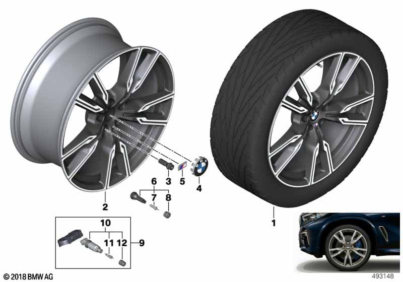 Genuine BMW 36118072002 G05 G06 Disc Wheel Light Alloy Cerium Grey 9,5JX22 ET:37 (Inc. X6 40i, X5 25dX & X5 30iX) | ML Performance UK Car Parts