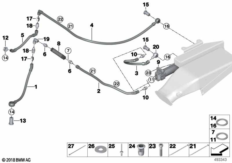 Genuine BMW 33158431683 Oil Pipe COOLER>DIFF. (Inc. M4 GT4) | ML Performance UK Car Parts