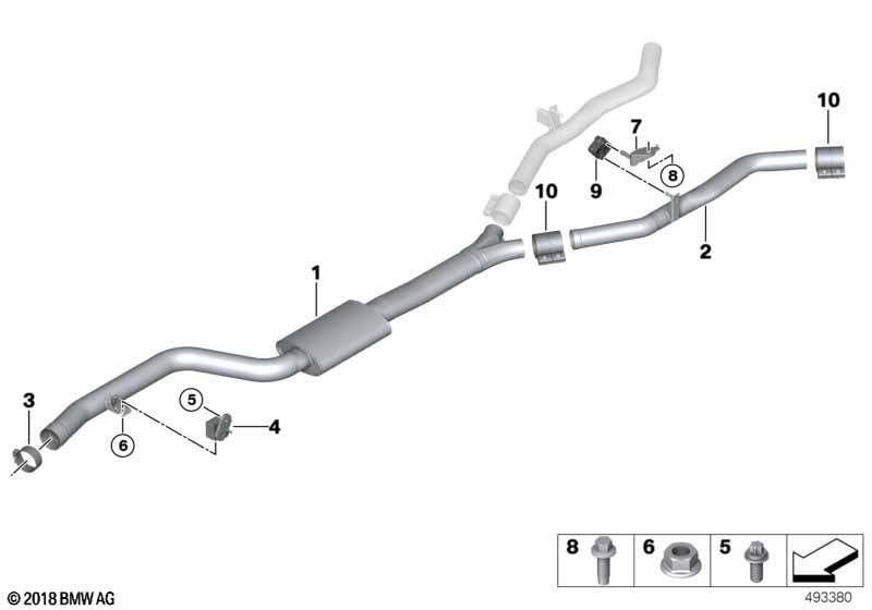 Genuine BMW 18307935440 G05 G06 Intermediate Pipe Right (Inc. X6) | ML Performance UK Car Parts