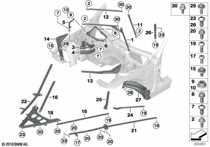 Reinforcement for body, front