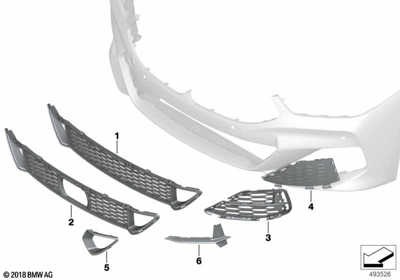 Genuine BMW 51118074784 G14 G16 G15 Grill, Air Intake, Open, Right (Inc. 840dX, 840iX & M850iX) | ML Performance EU Car Parts