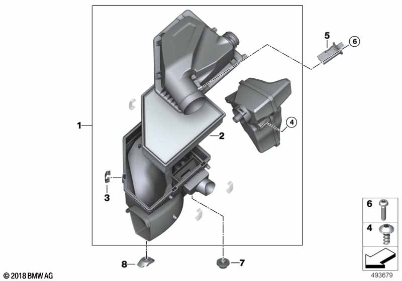 Intake muffler/Filter cartridge/HFM
