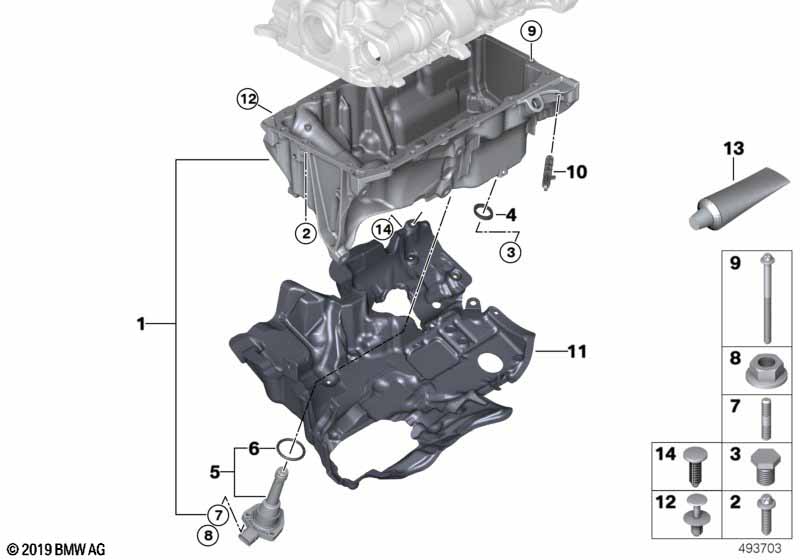 Genuine BMW 11138580124 G21 G30 G02 Oil Pan AWD (Inc. X6 30iX, X4 20iX & X3 20i 1.6) | ML Performance UK Car Parts