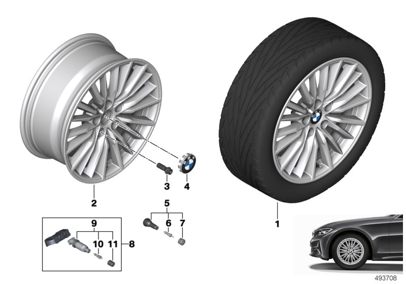 Genuine BMW 36116883519 G20 G21 Disc Wheel, Light Alloy, Reflexsilber 7,5JX17 ET:30 (Inc. 330d, 320iX & 320dX) | ML Performance UK Car Parts
