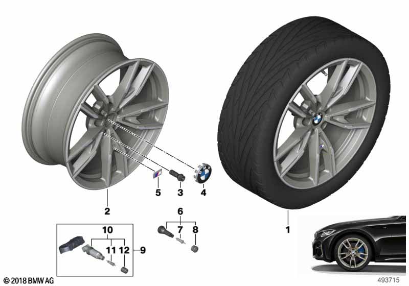 BMW lm velg dubbele spaak 792M - 19